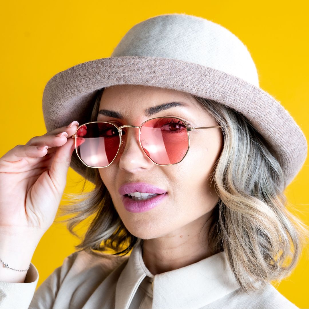 Ochelari de soare, uVision Mood Pink Gold, lentile polarizate PolarVision