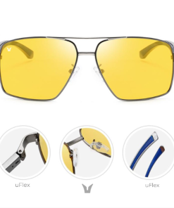 Alternative view of Ochelari uVision™ Bruno Cromatic, lentile PolarVision, polarizate, moto, schi, tenis, rama din aluminiu si magneziu, Gri platinat