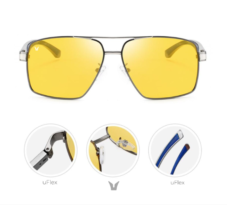 Ochelari uVision™ Bruno Cromatic, lentile PolarVision, polarizate, moto, schi, tenis, rama din aluminiu si magneziu, Gri platinat - imagine 2