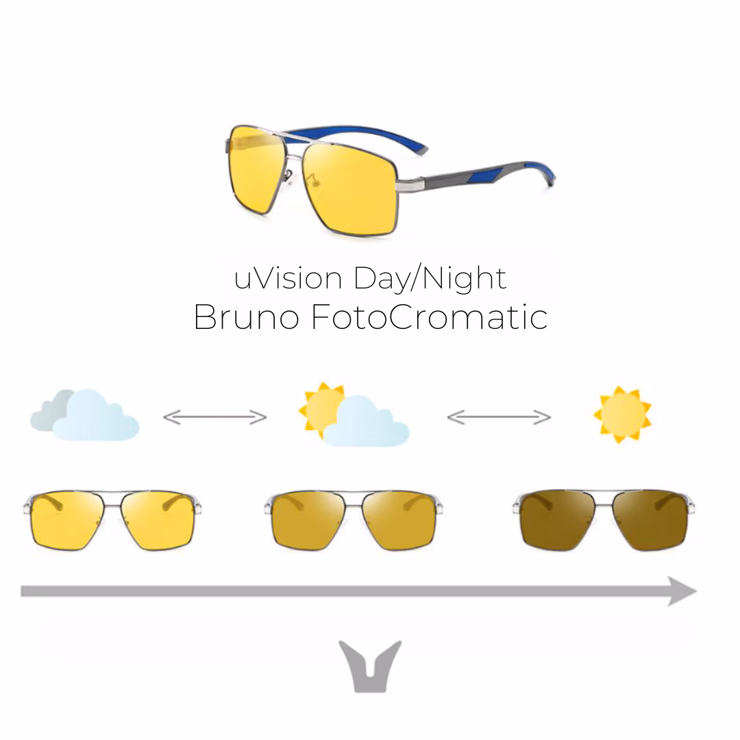 Ochelari uVision™ Bruno Cromatic, lentile PolarVision, polarizate, moto, schi, tenis, rama din aluminiu si magneziu, Gri platinat - imagine 4